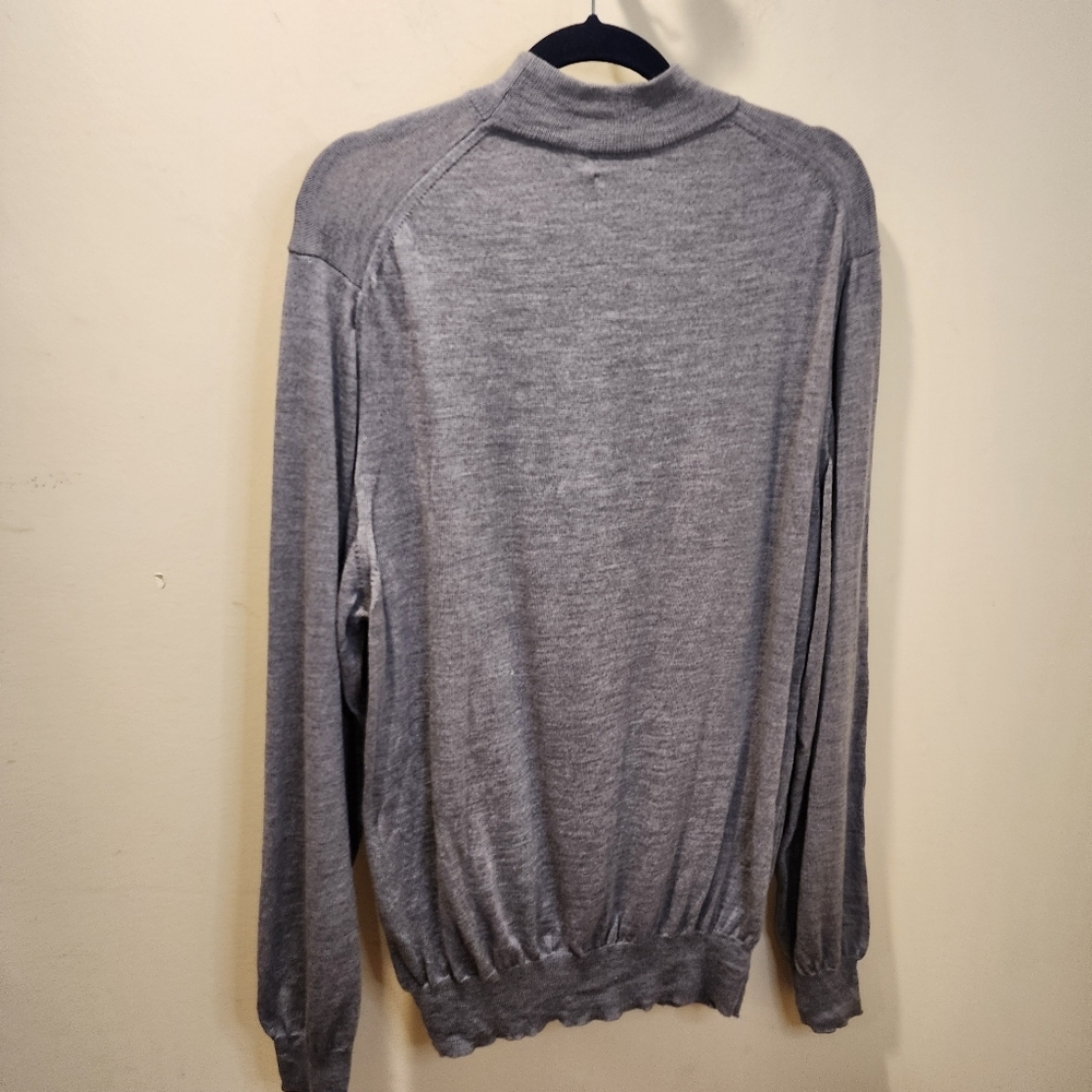 Nordstrom  100% Extrafine Merino Wool Gray Turtleneck Sweater Size XL - Picture 7 of 11